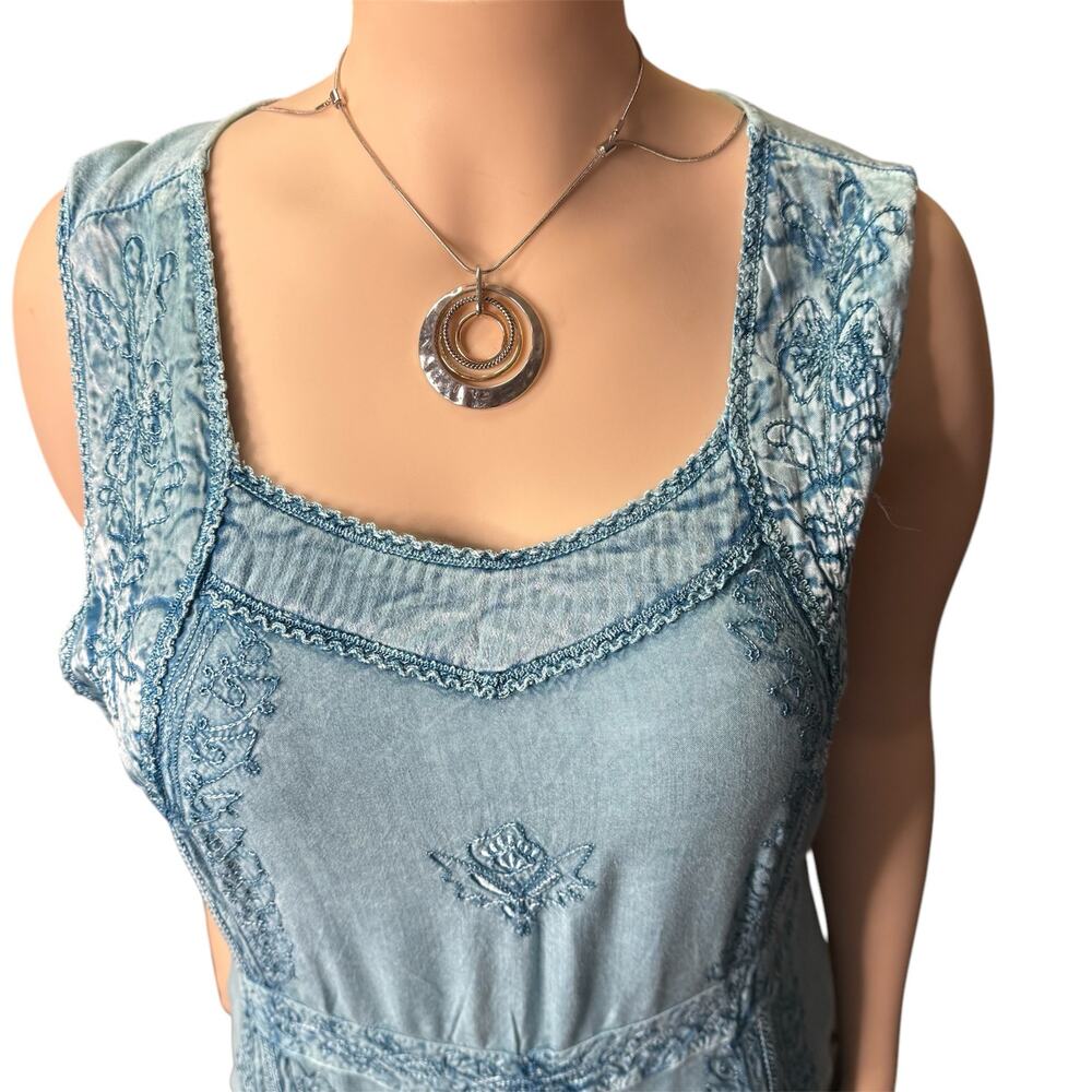 Seventh Avenue Boho Tank Summer Dress Size 3X in Teal Green - Picture 5 of 11